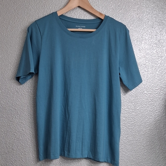 NWT Eileen Fisher Teal Tee Shirt Size S/P - Picture 7 of 14